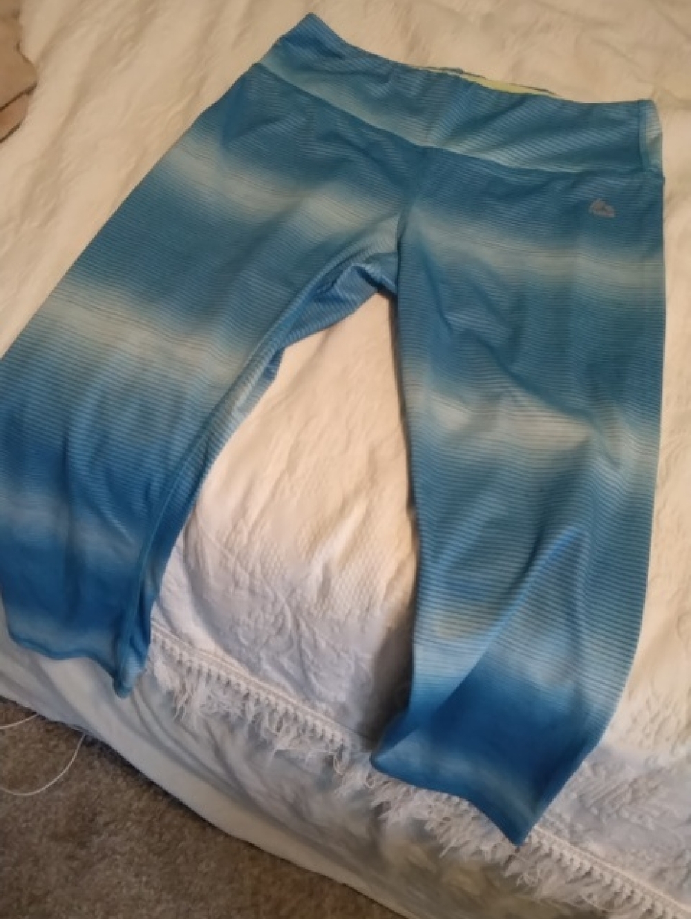 RBX Blue Ombre Womens Active Capri Leggings